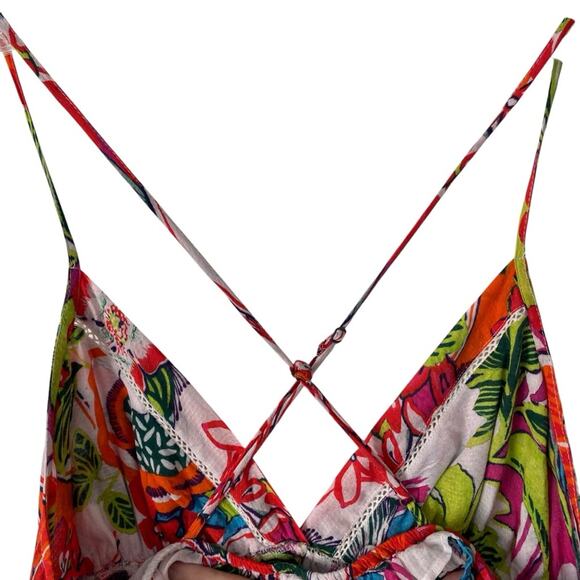 Anthropologie Willow Floral Mini Dress Pink White Red size small Hawaiian Print - Picture 3 of 8